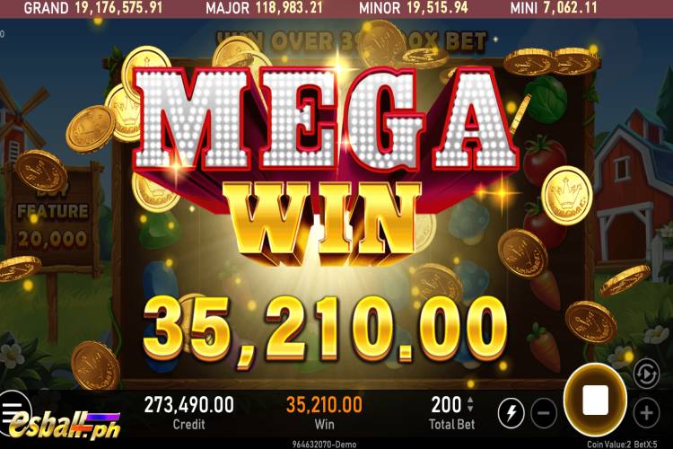Mega Wins ₱35,210 on RSG Happy Farm Slot Game!