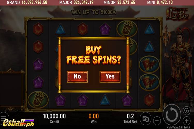 RSG Legend of Lu Bu Slot Features