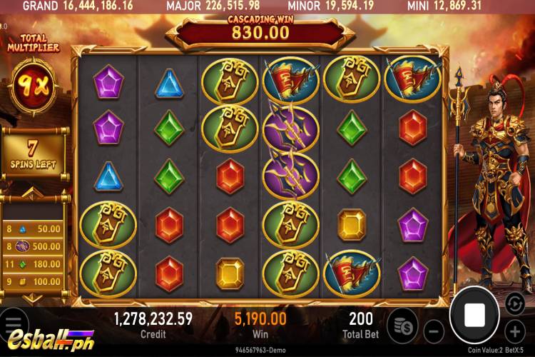 RSG Legend of Lu Bu Slot Features