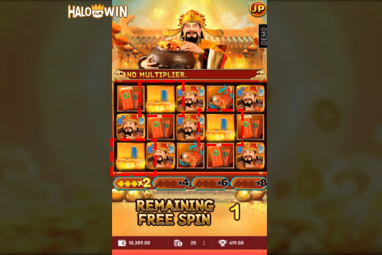 RSG Caishen Coming Slot Free Spins: Mystery Symbol