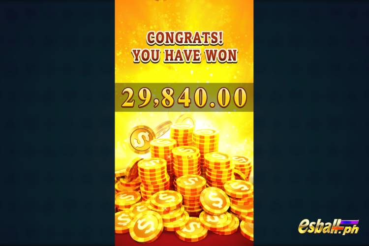 Total free spin bonus wins ₱29,840!