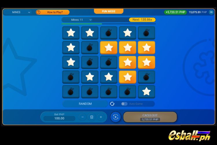 Bet 100 pesos and win 5,720 pesos on Mines Big Win.