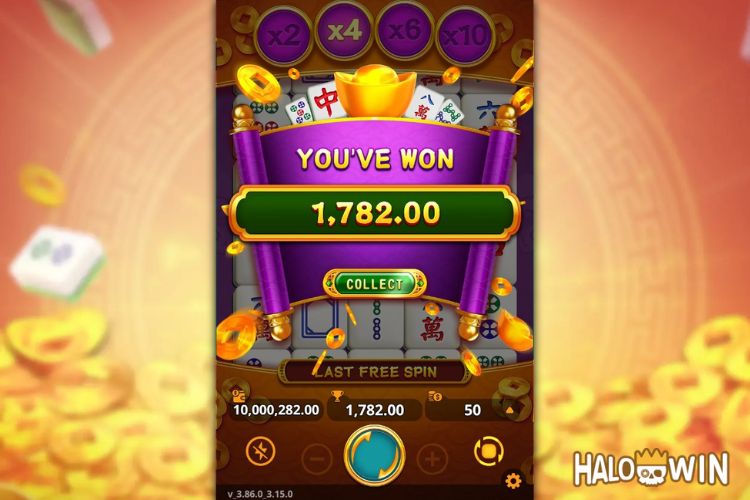 Get 1,782 Pesos in VP Golden Mahjong Free Spins.