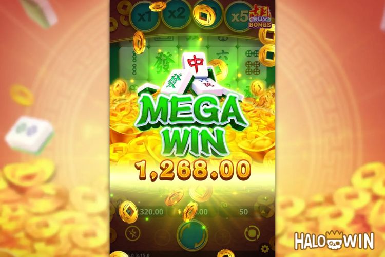 Bet 50 pesos and win 1,268 pesos on Golden Mahjong Big Win.