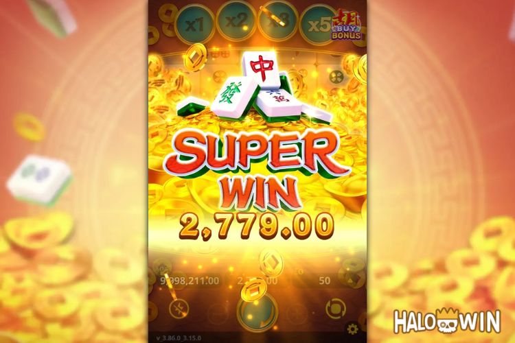 Bet 50 pesos and win 2,779 pesos on Golden Mahjong Big Win.