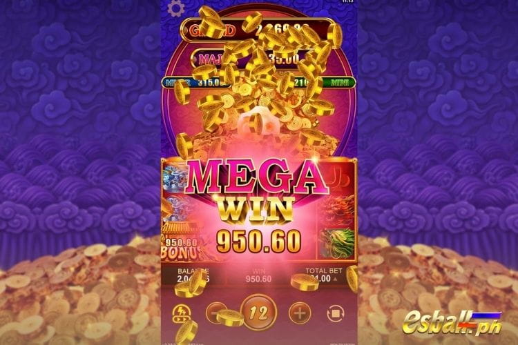 Bet 21 pesos and win 950.6 pesos on YB DragoNova Big Win!