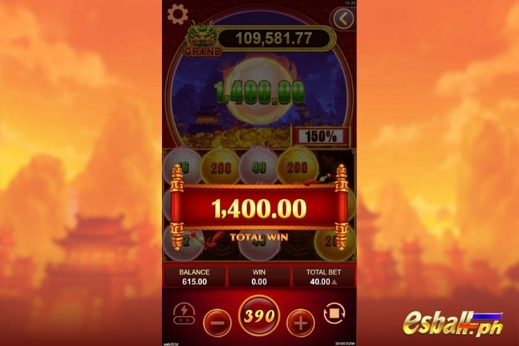 YB Fortune Treasure Slots DRAGON UP feature