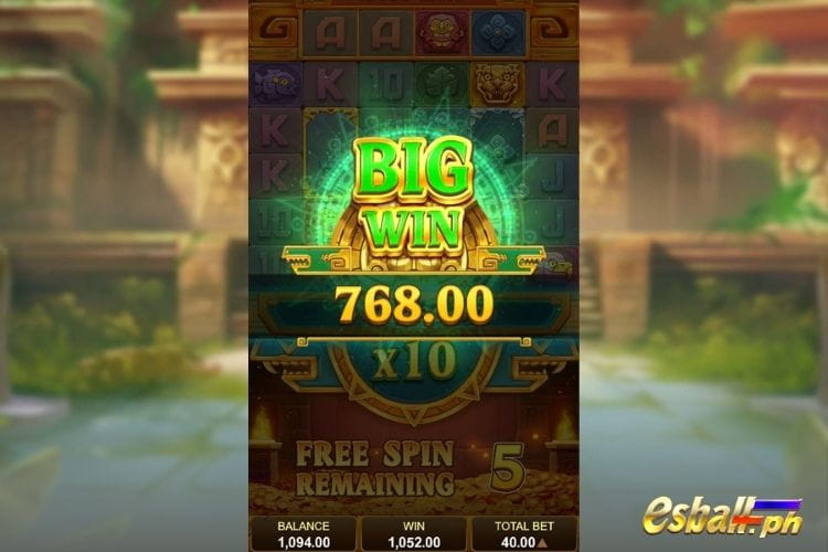 Bet 40 pesos to get Big Win 768 in Golden Aztec Mega!
