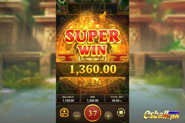Bet 40 pesos to get Big Win 1,360 in Golden Aztec Mega!