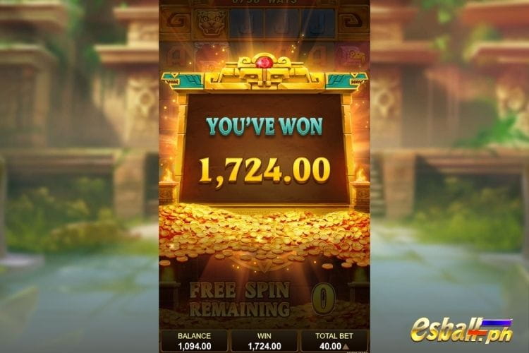 Bet 40 pesos to get Big Win 1,724 in Golden Aztec Mega Free Spins!