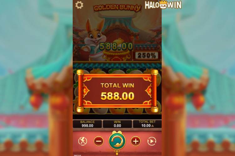 Won ₱588 on YB Golden Bunny Slot Hold & Win