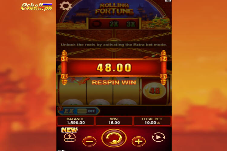 Get 48 Pesos in YB Rolling Fortune Free Spins