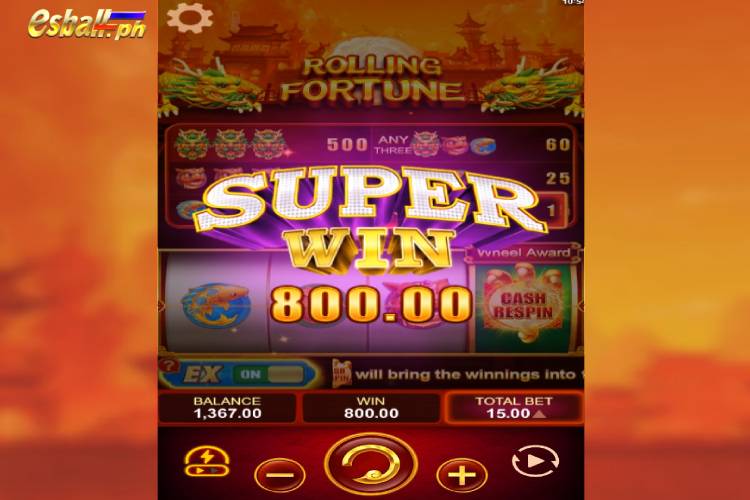 Scored 800 peso Super Win on Rolling Fortune Free Spins