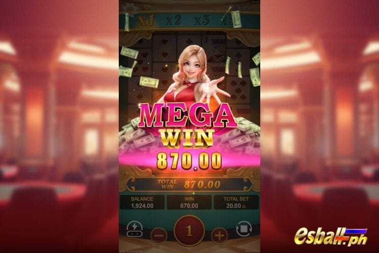 Bet 20 pesos and win 870 pesos on Yellow Bat Royal Ace Big Win!