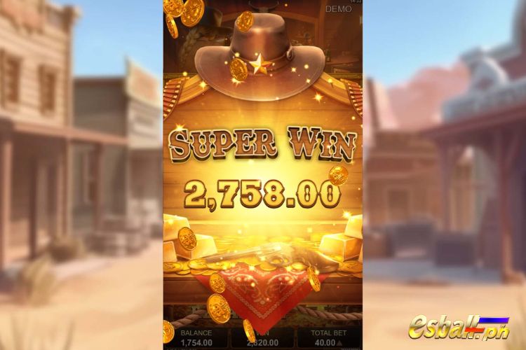 Bet 40 pesos and win 2,758 pesos on Royal Hunter Big Win.