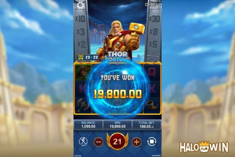 Get 19,800 Pesos in YB Thor Fortune Free Spins.