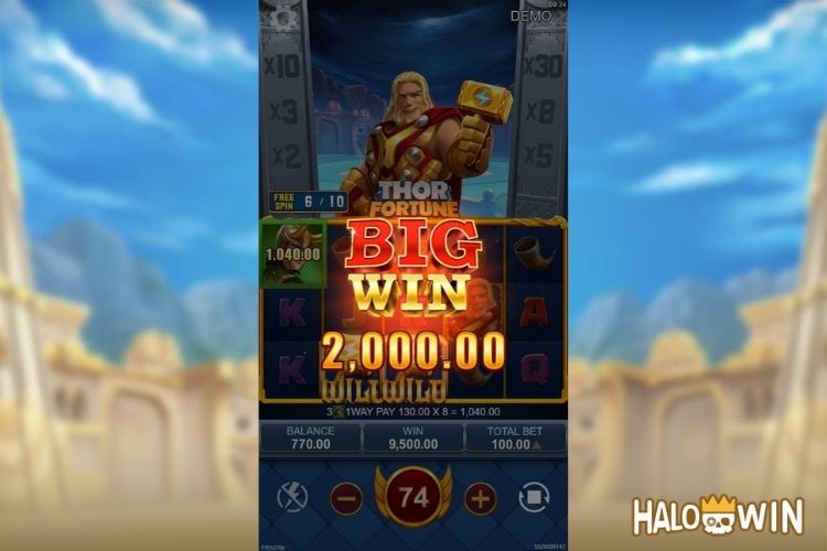 Bet 100 pesos and win 2,000 pesos on Thor Fortune Big Win.