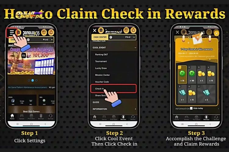 Claim Monthly 7-Day Check-in Bonus Steps
